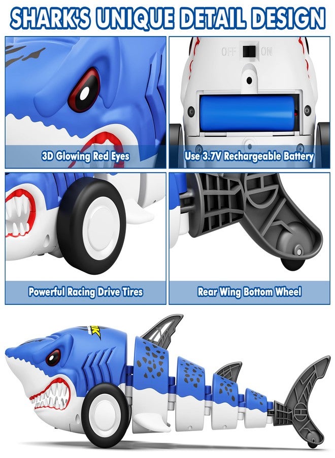 Rcovasc Remote Control Shark Car Toys for Kids,2.4GHz RC Cars Simulation Shark with Cool Light, 360° Stunt Drift & Most Terrains,Outdoor Toys for Birthday for 6,7,8,9,10-12 Boys Girls - Image 3